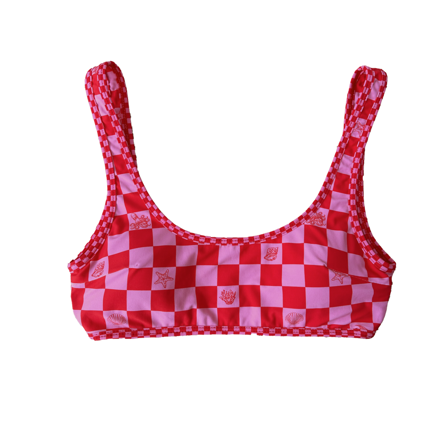 O'Brien Square Neck Top - Sea Friends Pink/Red