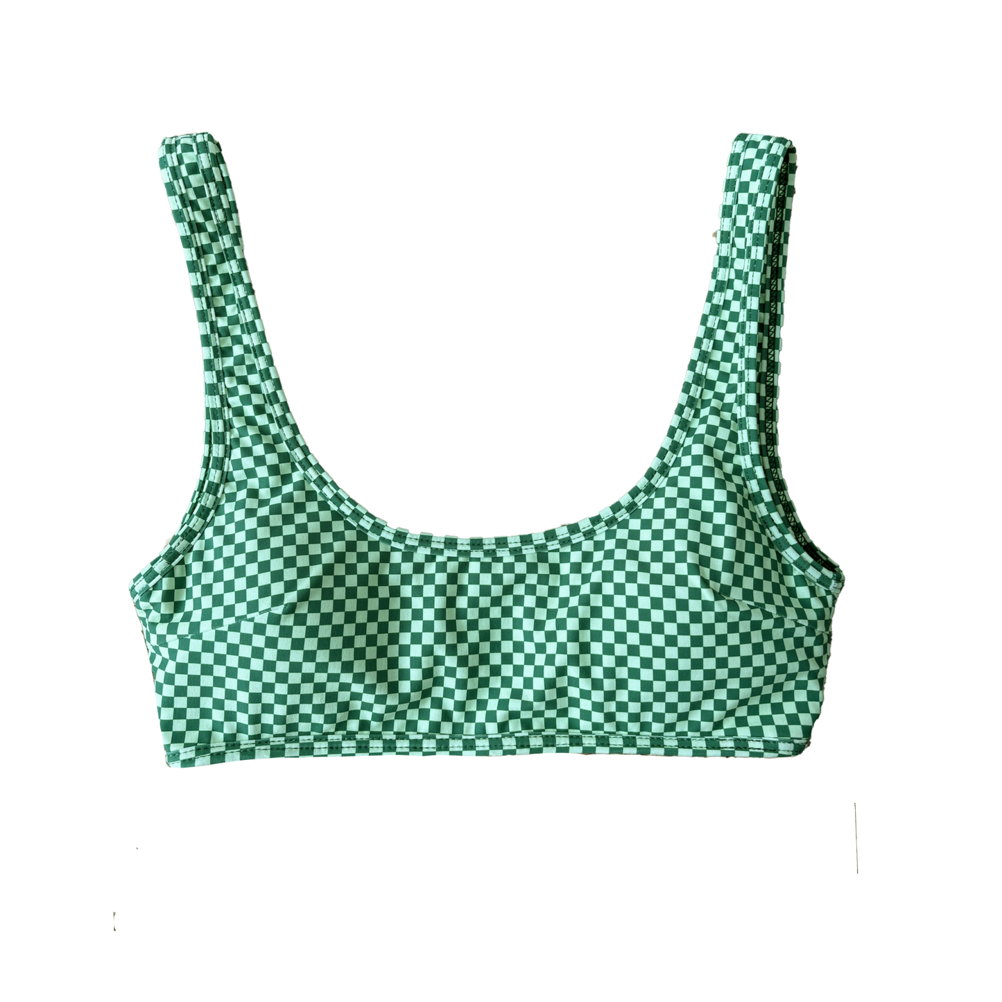O'Brien Square Neck Top - Green Check Check