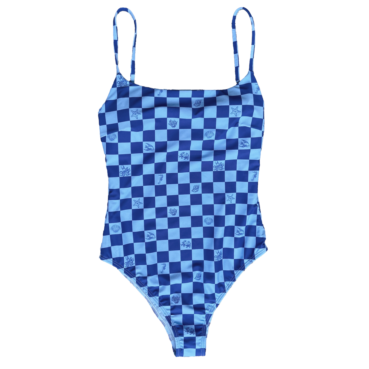 Wilga Square Neck One Piece - Sea Friends Blue