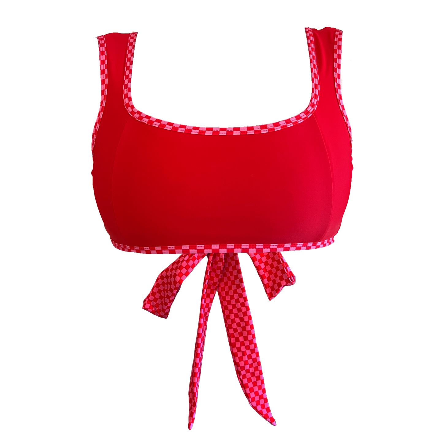 Wairoa Square Neck Top - Strawberry Red