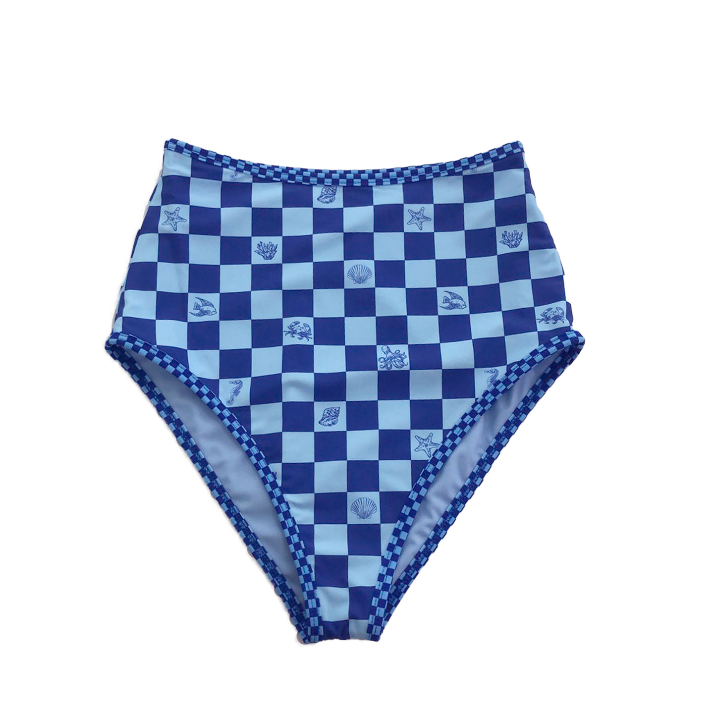 Brighton High Waist Bottoms - Sea Friends Blue