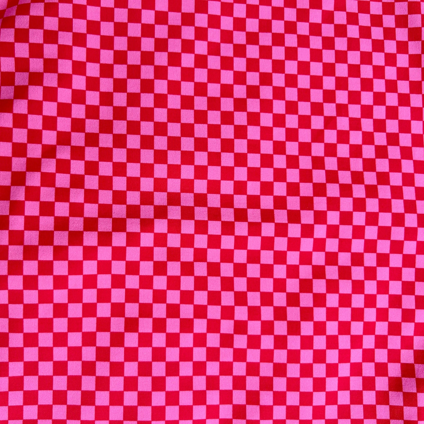 Wilga Square Neck One Piece - Pink Check Check