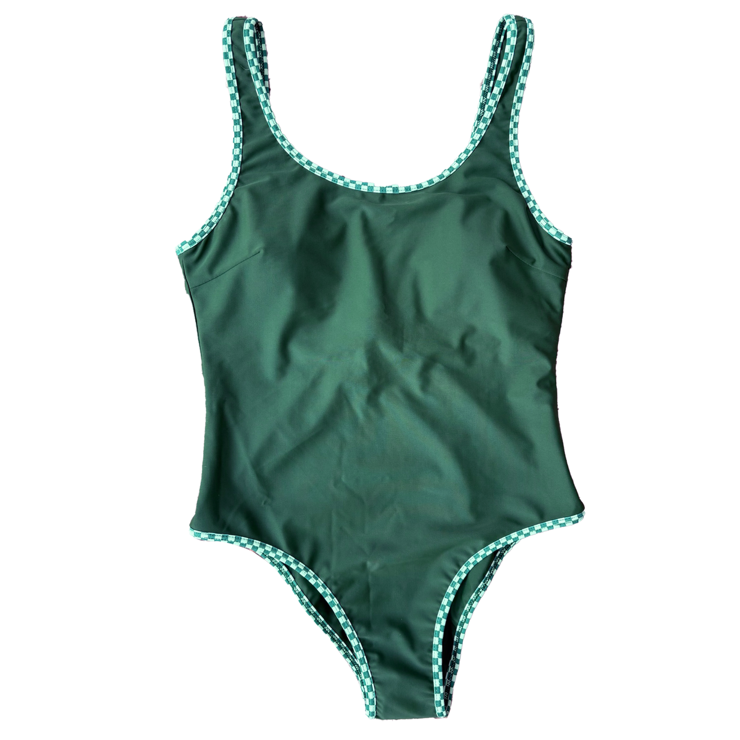 Curlewis Scoop Neck One Piece With Binding - Green